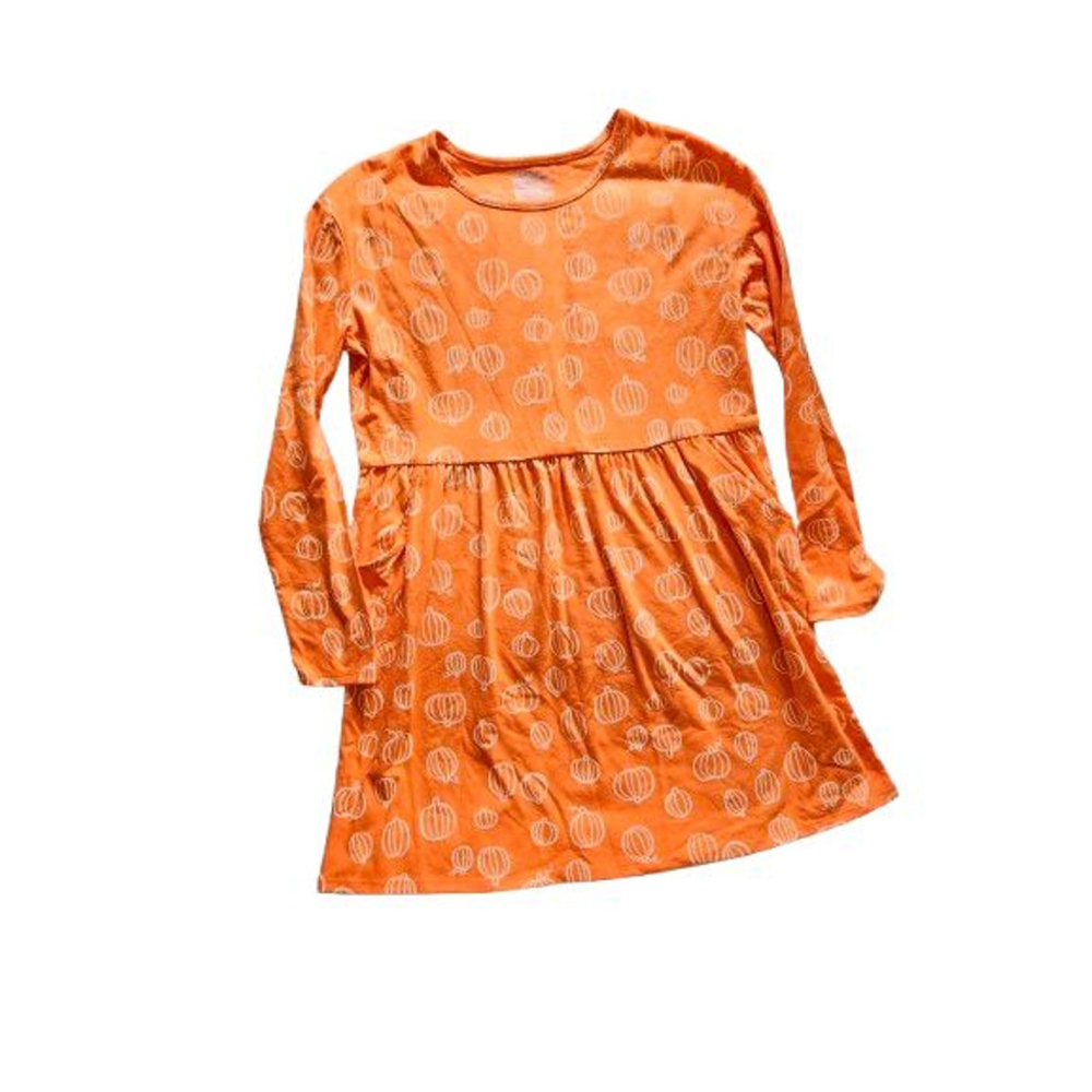 Cat and Jack XL 14 girls Fall knit Pumpkin dress NWT Thanksgiving - Picture 3 of 6